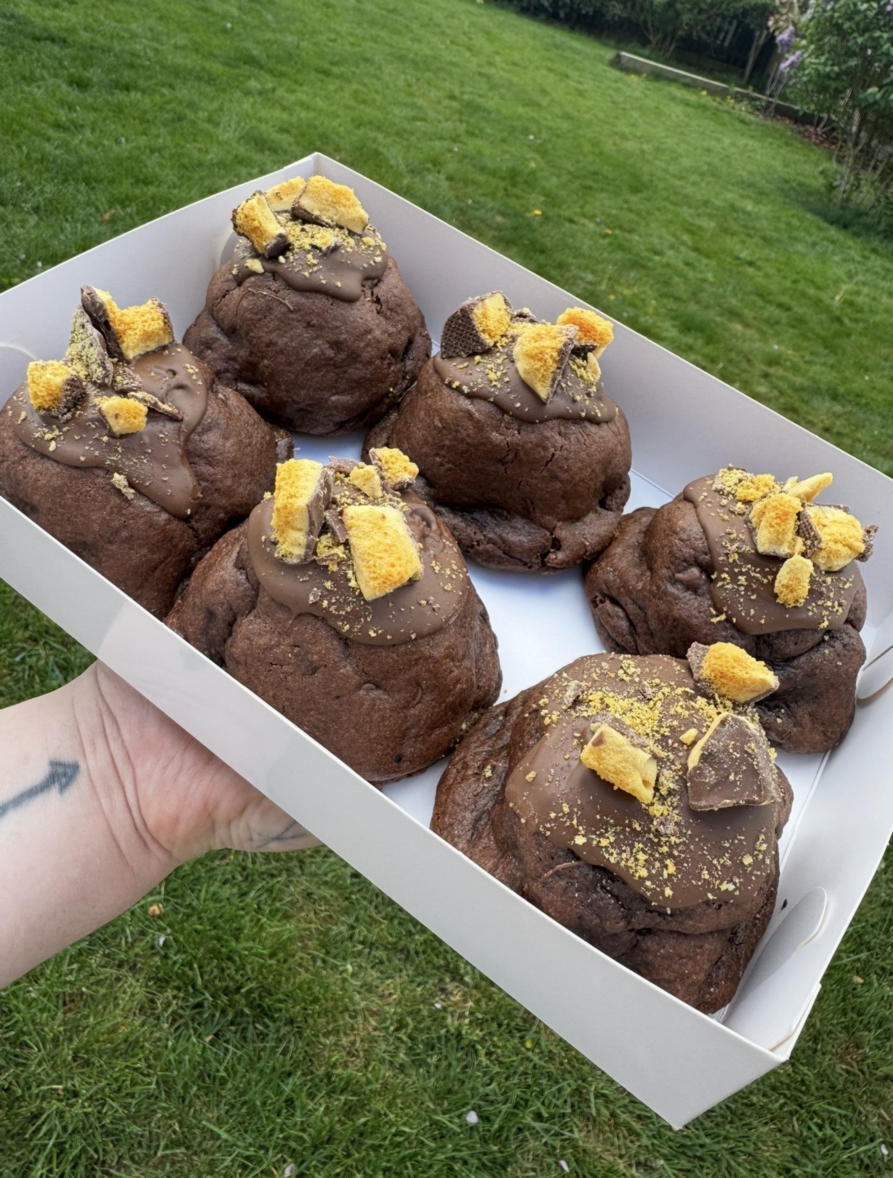 Chocolate honeycomb stuffed cookies